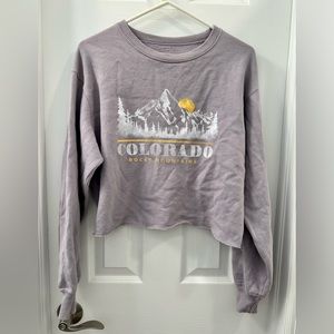 Hollister woman’s small graphic cropped pullover